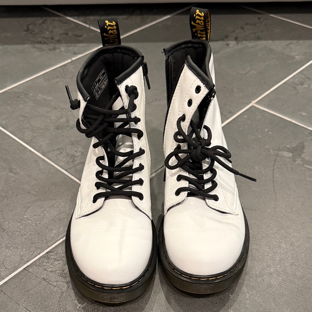 Dr. Martens White Boots with Black Laces